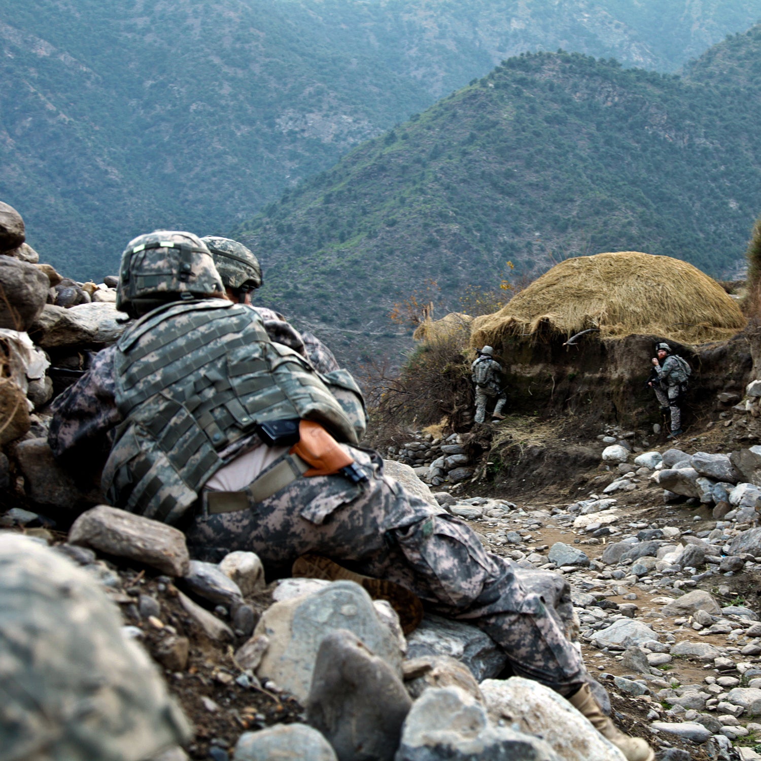U.S. Soldiers with the 10th Mountain Division in Afghanistan, 2009.