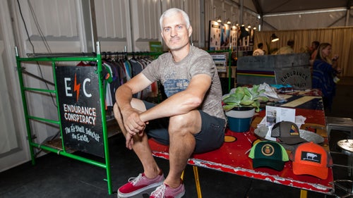 Endurance Conspiracy launched at the Kona Ironman in 2010. Owner Tony DeBoom had been a sponsored triathlete and was sick of how visually boring the whole sport had become. He wanted to add some visual flare. “Triathlon apparel was all about high tech. The casual apparel side was overlooked,” DeBoom says. He drew art on the side and saw an opening. The company started with ten triathlete lifestyle shirts; today, it has 100 designs and makes some of the flashiest and cleverest bike kit we’ve ever seen. There’s also a retail store on Pearl Street in Boulder. Pictured: Tony DeBoom.
