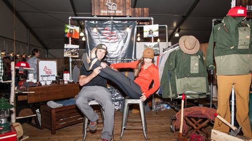 Will and Kelly Watters got married last year and launched their outdoor apparel company, Western Rise, shortly thereafter. “You really get to know someone that way,” Kelly jokes. The pair met as ski instructors in Vail, Colorado, and started the line because they wanted multifaceted products—like the Bitter Creek Anorak—that they could wear on the slopes, down into town, and even out on the river. To fund their venture, they moved back to Will’s hometown in Georgia, got full-time jobs, and worked on the brand at night. “I’ll work from eight to five at my day job, come home, then work until midnight on Western Rise, then wake up at 6 a.m. and do it all over again,” Will says. Pictured: Will and Kelly Watters.