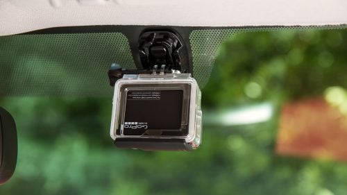 The integrated GoPro mount on the windshield of the new Tacoma got a lot of buzz when the company announced this feature last spring. This action cam rig is nifty, but the truck has even more cool mounts. The bed’s rail system has a spot for a fork-mount bike rack, and there’s an optional 120V/400W power plug in the bed so you can quickly inflate air mattresses or recharge batteries.