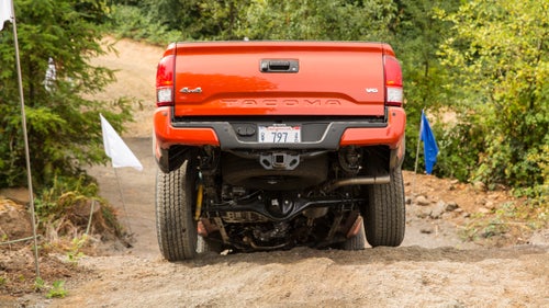 The 2016 Tacoma got some rear-end upgrades, including a tailgate that’s easier to open and close, and a three-piece bumper that makes repairs simple: If you dent one section, you can replace it without having to buy an entirely new bumper.
Toyota is also offering an aftermarket trifolding locking tonneau—a sturdy locking cover that fits flush with the top of the bed—that lets you convert the truck into a giant, mobile gear locker.