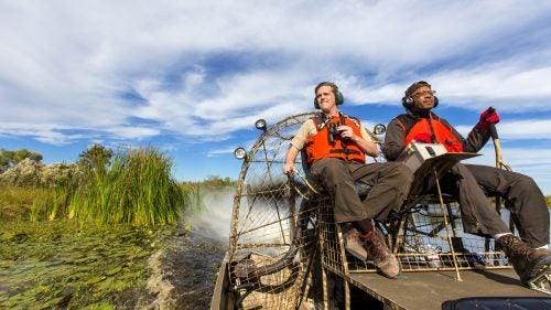 It wouldn’t be a true bayou experience without the opportunity to tour the swamps on an airboat. “There is nothing as exhilarating as traveling on an airboat through a refuge looking for alligators,” says Shive. “The refuge staff helped us get off the trail and into the backwaters that make this place—within the New Orleans city limits—an important and special resource for the community.”