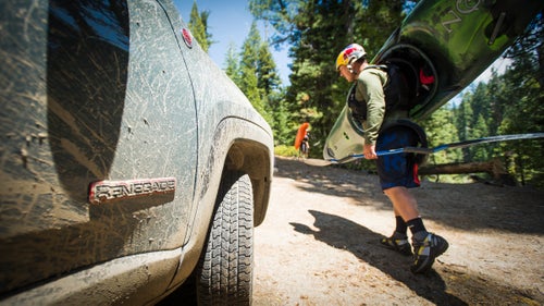 Hiking in was slow going. With all their specialty paddling equipment—including customized lightweight helmets and hockey-style elbow pads, food, and camping supplies—Steve and Pat were each carrying around 90 pounds of gear. Reaching the river took them two days.
