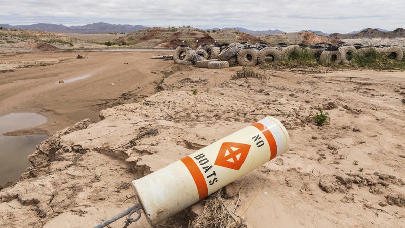 Historic low lake levels at Lake Mead's Echo Bay in Southern Nevada.