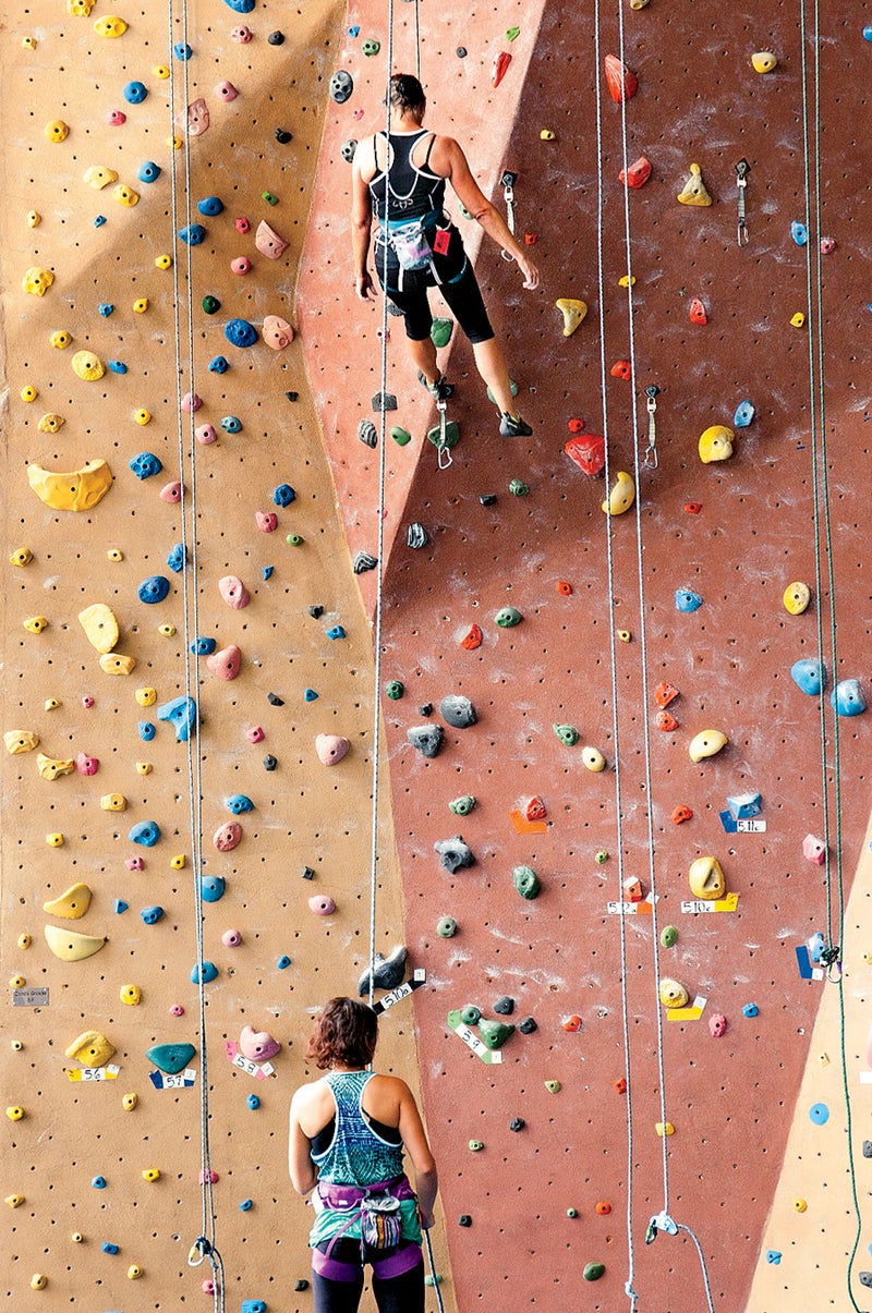 A climber at Planet Granite.