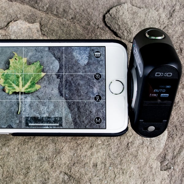 The DxO One is smaller than a GoPro and plugs into an iPhone's Lightning port.