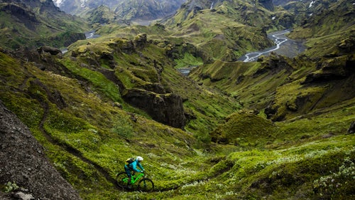 Mountain biking is fairly new to Iceland and while plenty of people go there to ride annually, the infrastructure for mountain biking isn't yet fully developed. We failed a few times, but most of the time our hunt for trail was rewarded with pristine sections of singletrack, like this beautiful trail in Thórsmörk.