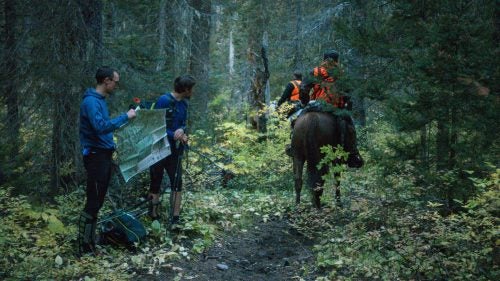 On Day 5, the trio ran into two elk hunters in the lowlands after getting bumped off a too-snowy ridge in the Bob Marshall Wilderness. The two groups camped on the same lake, a few hundred yards apart. “We woke up in the middle of the night to the sound of a gunshot, and one of the hunters screaming, 'Get outta here, bear!'” says Foote. “That kept us awake, waiting for the bear to come crashing through our camp.” It never did.