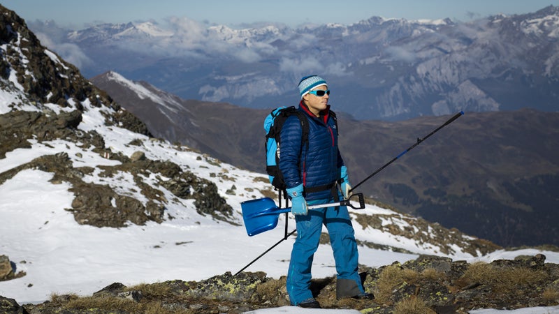 Genswein with some of the avalanche gear he helped develop.