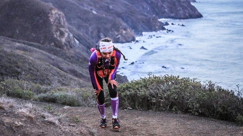 The North Face Endurance Challenge Championships in San Francisco, California, is quickly becoming one of the most most competitive races in the country. With a $10,000 first place prize for the 50 mile event, a who’s-who of ultrarunners chase each other along the rolling Marin Headlands course.
Photo: With a 5 a.m. start 50 mile racers spent two hours running by headlamp but were treated to a spectacular sunrise along the Pacific Coast north of San Francisco in the Marin Headlands.