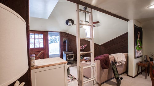 Inside the dome, I have a kitchen, living room, dining room, bathroom, and a loft for my wandering friends. That’s it. My bedroom is in a small addition off the back, but all the fun goes down inside this circle.