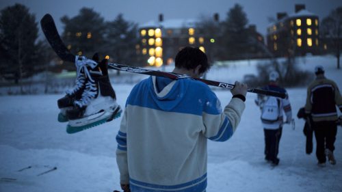 Wynia stopped by Colby College in Waterville, Maine, to capture the school’s unofficial hockey scene, where, when rink time is scarce, club players practice on Johnson’s Pond. Wynia never joined the games he photographed, but he didn’t escape unchecked. “I tried to stay out of the way and only got hit a couple of times,” he says. “I just scooted off the edge and pretended like it didn't hurt.”