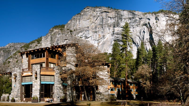 The exterior of the Ahwahnee Hotel in Yosemite.
