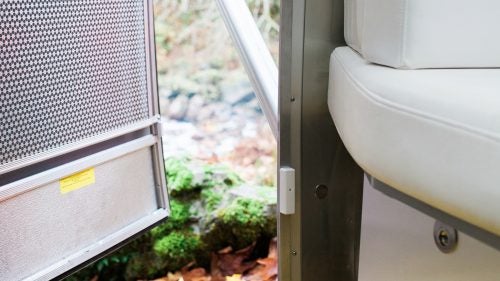 This door and window sensor from GoControl sends me notifications through the Wink app whenever it detects the door has been opened. It offers peace of mind when I leave the trailer unattended.
