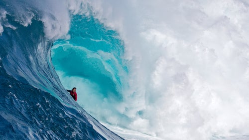 Lenny charges out of a barrel. Echoing Moss, Pompermayer calls young Lenny “the most outstanding surfer out there right now. His ability surfing, stand up paddling, kite surfing, wind surfing...He is the ultimate waterman.”