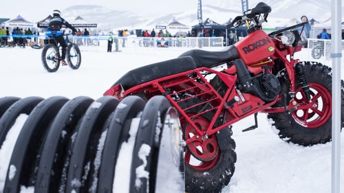 Much attention was given to grooming the course, and this Rokon was just one of the many unique vehicles used prior to the race. Fat biking is best on smooth, well-packed single- or doubletrack.