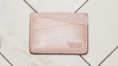 Many of us suffer from fat wallets that don’t fit in our pockets. The Journeyman is designed to combat that problem with slots for just four cards, plus some cash. Made from 100 percent leather, each wallet is designed to wear well and develop character over time.