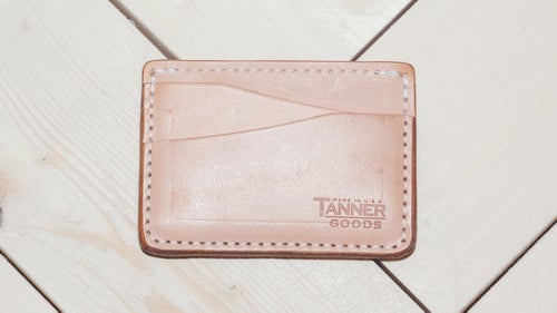 Many of us suffer from fat wallets that don’t fit in our pockets. The Journeyman is designed to combat that problem with slots for just four cards, plus some cash. Made from 100 percent leather, each wallet is designed to wear well and develop character over time.