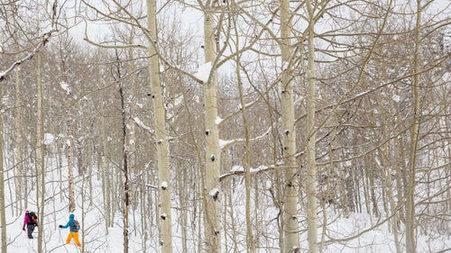 The avalanche danger was rated “high” after the storm, so we made sure to climb and ski low-angle terrain.