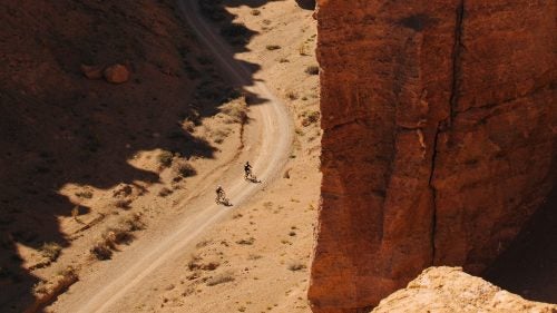 Last September, Medhurst visited Kazakhstan’s remote Charyn National Park, near the border with China and Kyrgyzstan, with writer Tristan Kennedy. Over three days mountain-biking along the park’s 700-foot cliffs, they saw almost no one, apart from the driver of the 4x4 that took them to the top of Charyn Canyon, where the photographer captured Kennedy and his brother, Rowan. “It was important to show how massive and empty the place was,” says Medhurst, who lives in London. “There was nobody there but us.”
THE TOOLS: Canon 1D X, 70-200mm f/2.8 lens, ISO 500, f/5.6, 1/2,000 second