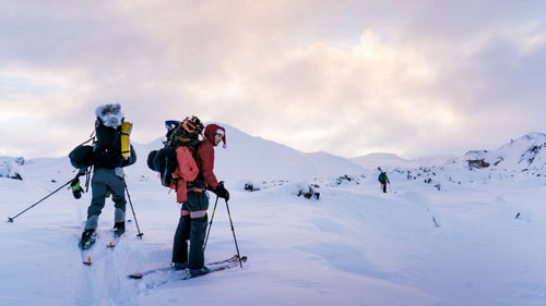 December 24: The day dawned cold and crisp. Wilson and Ozturk skinned up the craggy Laugahraun lava fields above Landmannalauger lugging 80-pound packs. They set out to follow the Laugavegur Trail, a north/south-trending tour through the highlands. The trek, which is popular with summer backpackers, links a series of backcountry huts.