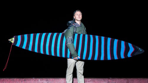 Nic Vaughan (alternate #4), of Los Angeles, California with a 9’6” Rusty shaped by Rusty Preisendorfer. “This is kind of my go-to Mavericks board. I love this board. A lot of different things have to be changed for the type of wave in Mavericks. It’s a very steep and hollow wave so you’ll need more rocker in the board.”