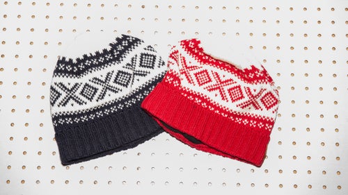 The Cortina pattern appeared on the Dale of Norway sweaters that country’s athletes wore to the 1956 Winter Olympics in Cortina d’Ampezzo, Italy. The outer is a warm, robust Norwegian wool, and a merino liner prevents itching.