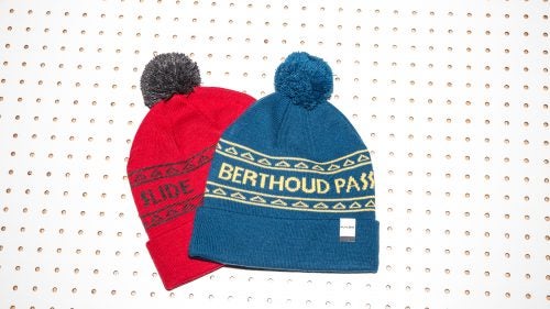 Flylow commemorates some of the best extinct ski areas—including Berthoud Pass (Colorado), Brodie Mountain (New York), and Slide Mountain (Nevada)—with its Revival Pom hats. Available this fall.