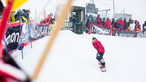 Builders change the Banked Slalom course annually, with this year serving up 43 quad-busting turns. The idea is simple—make it around all the gates with the fastest time—but the course is punishing, taking riders up and down steep banks for an exhausting two-plus minutes and sending more than a few off course and into deep powder.