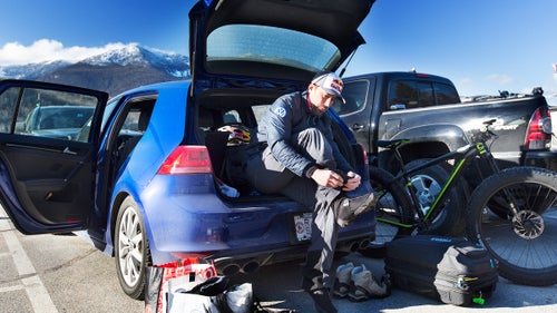 Johnson rode Cannondale’s Fat Caad ($3,730) with a pair of light carbon wheels. “Getting traction was a challenge,” he told Red Bull. “The snowfall this winter hasn’t been great, so a lot of what’s up there is dried-out ice—evaporated ice that gets rock hard.”