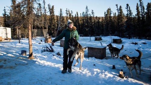 Kristin Knight Pace at Hey Moose! Kennel, which she runs with her husband Andy Pace in Healy, Alaska. Kristin is a rookie in this year’s Iditarod. Last year she finished the Yukon Quest, considered by many to be the toughest sled dog race. Originally from Texas, Pace has worked as the lead backcountry ranger for Denali National Park and is currently a wilderness planner for the National Park Service.