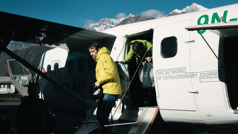En route to see Sherpa families.