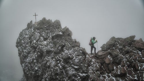 Enjoying the “view” from near the summit of Nevada de Toluca.