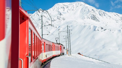 Trains also make for great shuttles. Here, we rode to the top of Oberalp Pass where we skinned a few thousand vertical to our descent, which eventually took us right back to Andermatt.