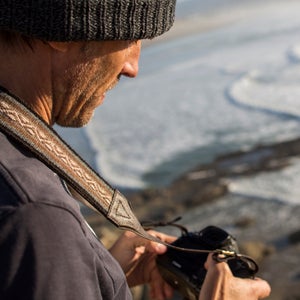 Cecilia Gallery's straps feature Argetine leather and hand-woven Peruvian alpaca.