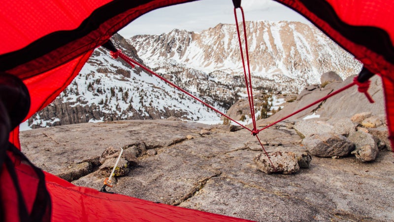 Large vents provide excellent airflow. And, strong, well-placed guylines help the Nammatj withstand very high winds. We achieved a totally secure setup by tying it off to loose rocks.