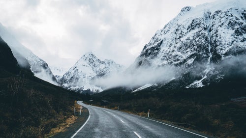 Milford Road leads directly into the iconic Fiordland National Park. On average, the rain falls in the park 200 days per year. Luckily, the journey into the park is most spectacular on wet, foggy days, when dozens of small waterfalls trickle down on either side of the road. Lolos took this picture of his favorite road in the country on his last visit to the fiordlands. He’d already been twice in the summer, but he wanted to return in winter to see the snow-capped mountains and waterfalls. The road was slippery and weather reports cited a high risk of avalanche, so Lolos had to arrive before the road closed at 4 p.m. “When you’re on that two-hour drive from Te Anau, there are waterfalls on your right and your left, and you just want to pull over everywhere,” says Lolos.