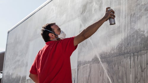 Artist Daniel Muñoz switches between drawing and creating murals in his everyday work. His truck highlights the intersection of those skills; the enamel painting appears like a pencil drawing from afar, but features tons of details and fine lines as you get closer to the work.