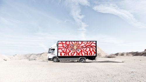 Vargas’s final piece incorporates a heart and arteries along with several references to religion and the military. The artist says that the heart and veins concept was inspired by the thought of the truck’s engine pumping gas.