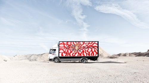 Vargas’s final piece incorporates a heart and arteries along with several references to religion and the military. The artist says that the heart and veins concept was inspired by the thought of the truck’s engine pumping gas.