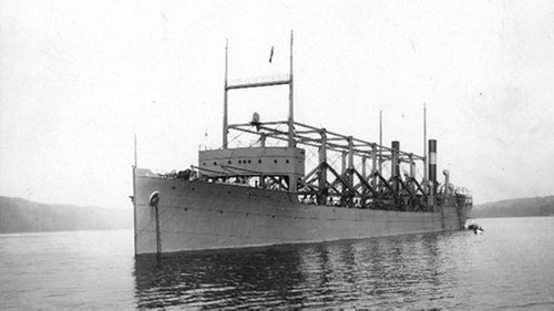 Perhaps the best-known missing Navy ship, the steel-hulled Cyclops vanished with 306 men onboard en route to Baltimore from Brazil in March 1918. Theories abound on what happened to the 542-foot-long steamship, which was carrying manganese to make munitions. Some think the Germans sank it. Others believe it cracked and sank. Still others believe the German-born captain sank it on purpose. “Nobody's really searched,” Delgado says. “The Navy looked a bit, but the ship simply vanished.