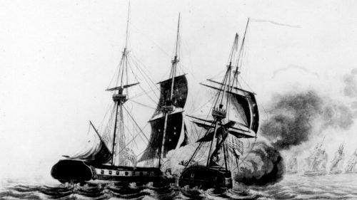The Wasp, a 117-foot-long privateering ship charged with sinking British vessels during the War of 1812, disappeared in the Atlantic in 1814. A Swedish ship on its way from Rio de Janeiro to Falmouth, England, made contact with the Wasp in the middle of the ocean, and reported the Wasp was en route to the Caribbean. Neither the ship nor its 173 crew members were seen again.