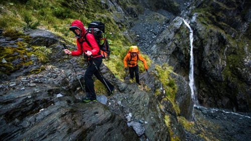 We descended through the last of the steep terrain that marks the head of the Matukituki Valley. From here, our path became less technical. We made good time descending the next six miles through scree fields, jungle, and grasslands.
