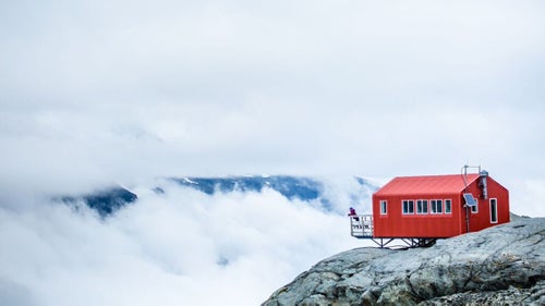 Jewell Lund watched the storm move in from the balcony at Colin Todd Hut.