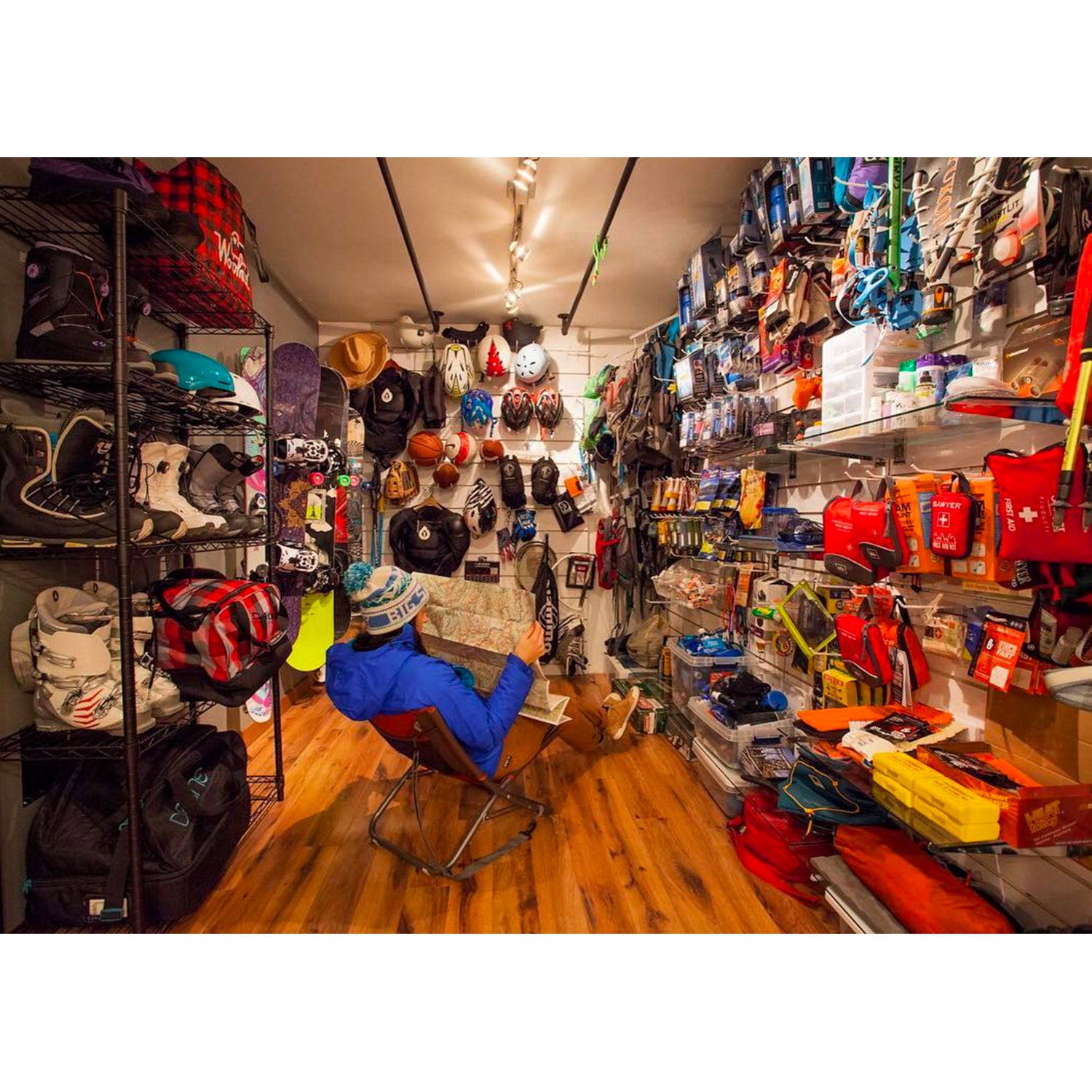 Some people throw their gear in a corner of the garage. Others have dedicated gear rooms that are so stacked and organized they look like retail shops. We asked our Instagram followers to submit photos of their tricked-out storage spaces. Here are our 12 favorites.
Photo - @alpine_amy: We found a house that had the perfect space off the back of the garage. It's safe to say it's my favorite room in the house.