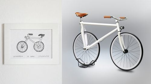 Ever tried to draw a bike from memory? It’s surprisingly hard. That’s what Gianluca Gimini, a teacher of design at the University of Ferrara, discovered when he asked friends and family to sketch their favorite whips. People forgot critical parts like rear triangles and seatposts, creating totally un-roadworthy frankensteeds. But lots of the sketches were beautiful and inventive, and Gimini decided to turn them into digital renderings as part of a project he’s calling Velocipedia. Here are some of his favorites.
Photo: This one is from Leonardo, one of my students at the Università of Ferrara. You can trust me that Leonardo knows a bike has a chain and pedals!