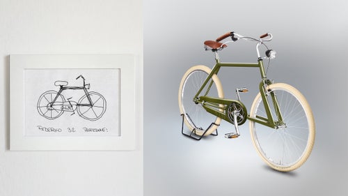 I sort of cheated on this one: I’m sure this person intended to represent the frame connecting the front hub to the rear one.