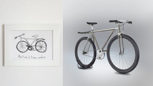 Martino, who as a child injured his calf badly on a mountain bike without a chain guard, drew one of the most accurate sketches. I guess the trauma made him remember the bike quite vividly.