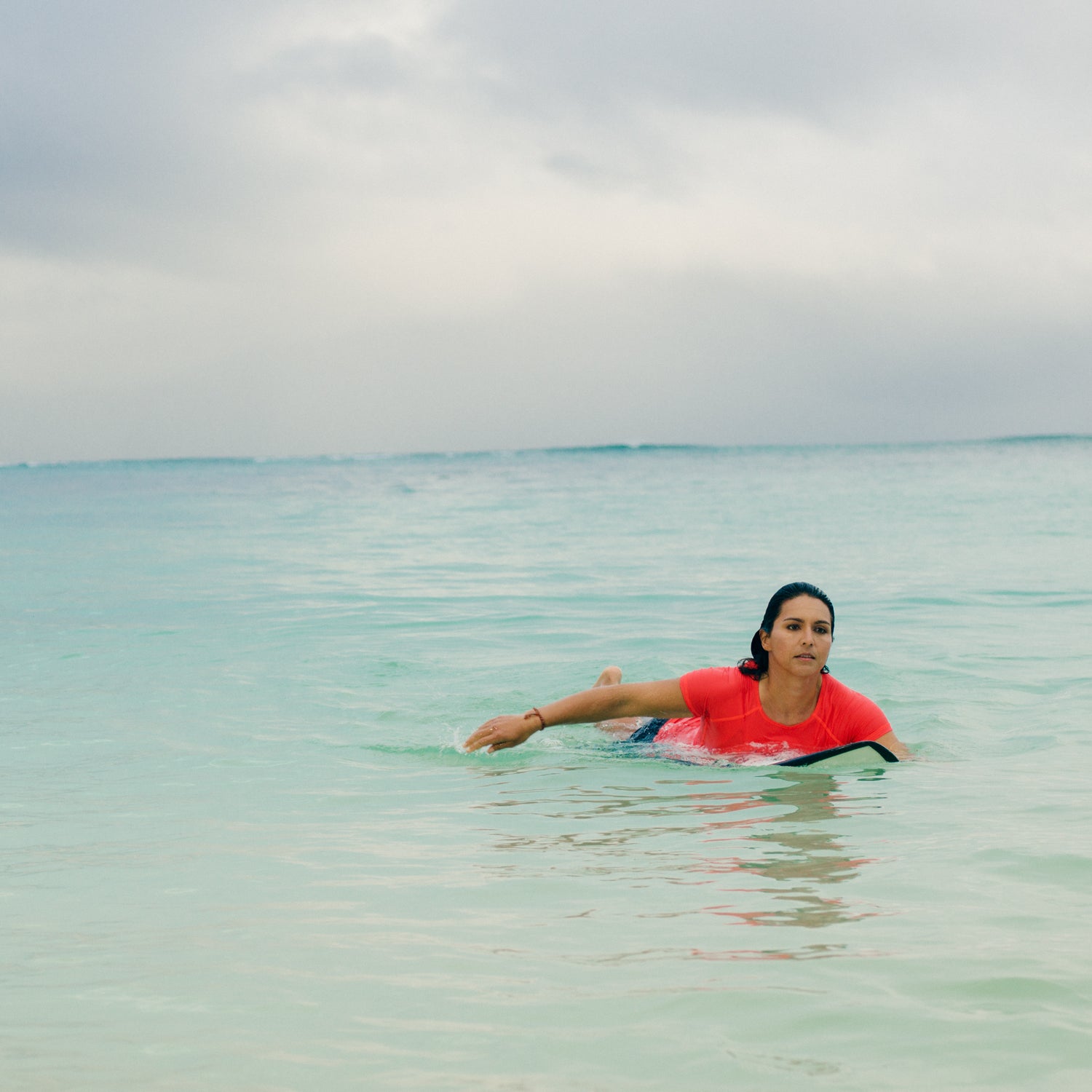 Gabbard at Lanikai Beach, Oahu.