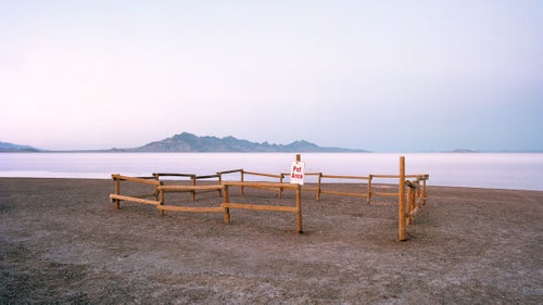 Bonneville Salt Flats, Wendover, Utah, I-80. Since beginning the project years ago, this had been at the top of my list to shoot. Once I knew that the book was a go, I made a special trip to Utah just to shoot this stop. The salt flats were magical. This has got to be one of the most incredible places in the country.
